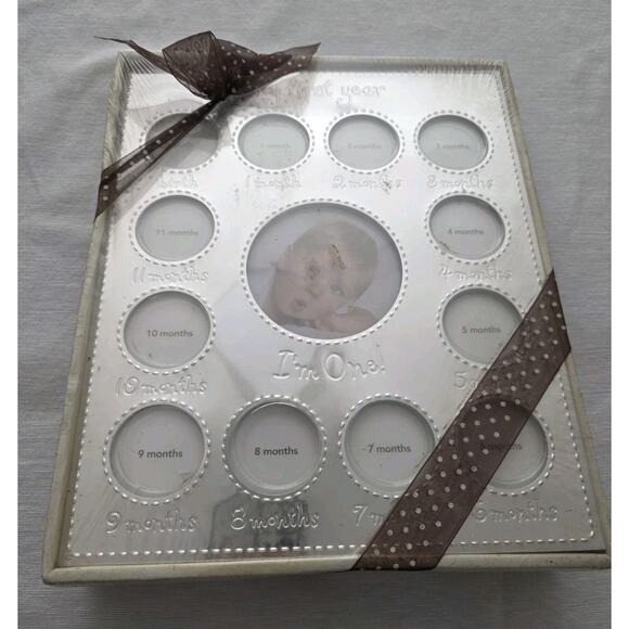 Carter's My First Year Baby Photo Frame Collage Silver New Sealed In Box - Picture 1 of 10